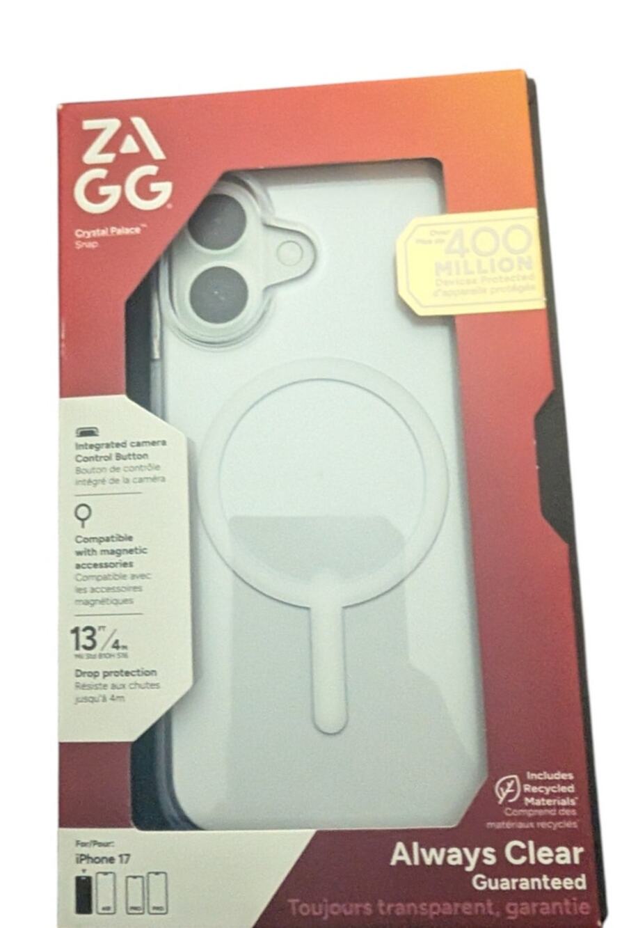 New Sealed ZAGG Crystal Palace Snap Clear Magsafe Phone Case Apple iPhone 17